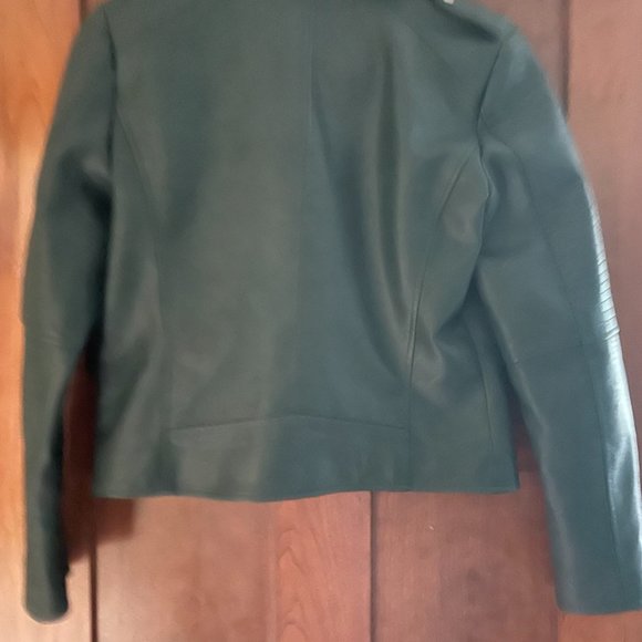 Dark Green Leather Jacket - Picture 2 of 3